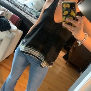 Parker black flowy tank